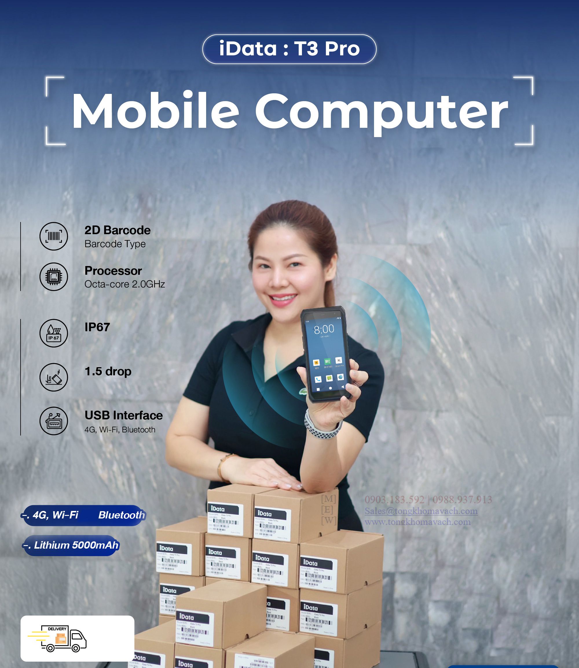 Máy kiểm kho iData T3 Pro